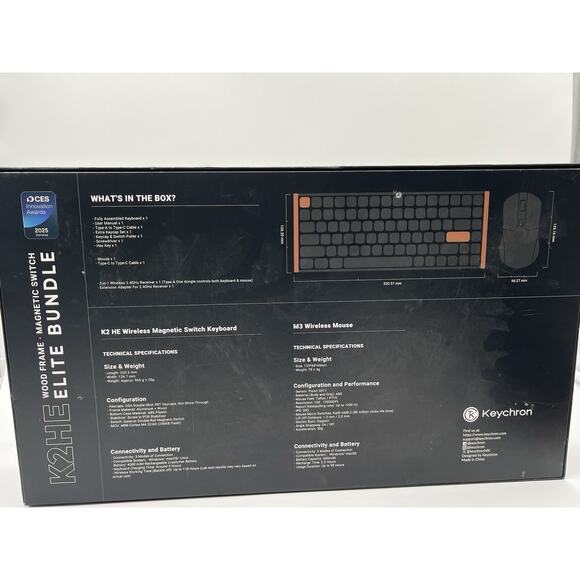 Keychron K2 HE Keyboard and M3 Lite Mouse Wood Frame Wireless Elite Bundle - Picture 5 of 6